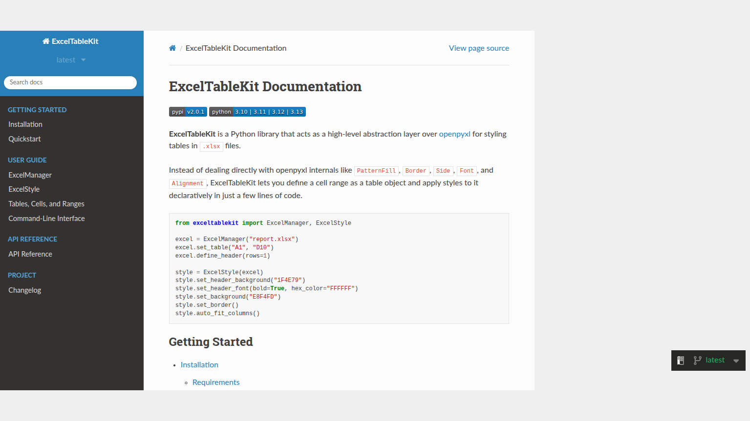 ExcelTableKit